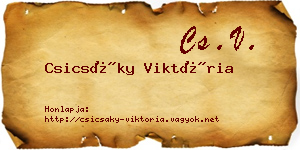 Csicsáky Viktória névjegykártya